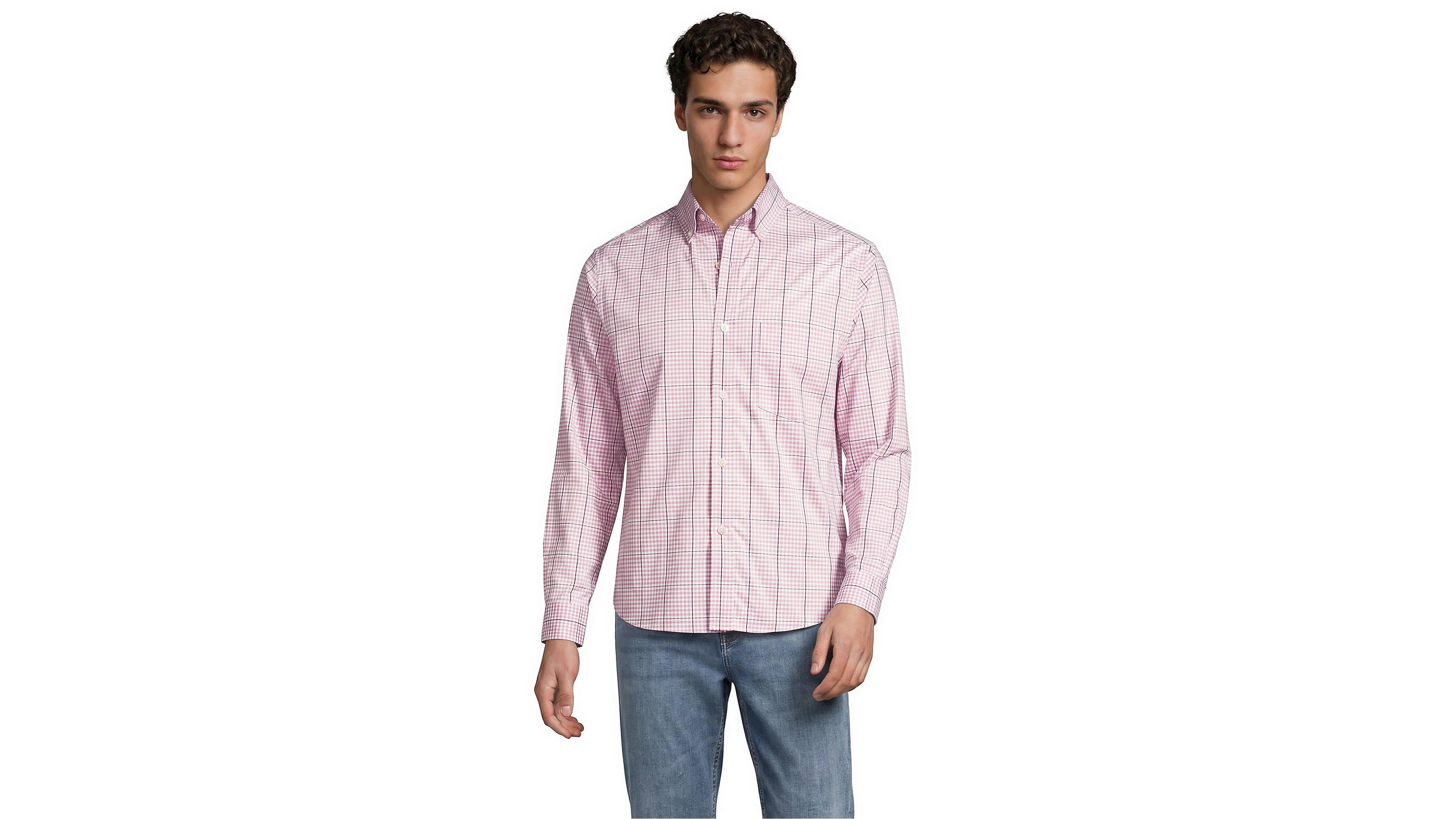 Lands' End Men's Long Sleeve Travel Kit Shirt