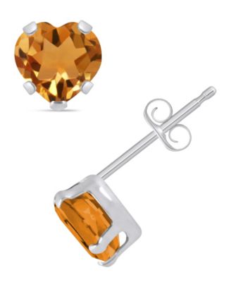 Amethyst (3/4 ct. t.w.) Stud Earrings in 10k White Gold (Also available in Black Onyx, Citrine, Garnet, Peridot, Blue Topaz, and Pink Topaz) 