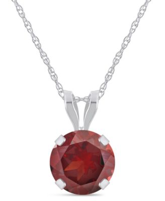 Amethyst (3/4 ct. t.w.) Pendant Necklace in 10k White Gold (Also available in Aquamarine, Black Onyx, Citrine, Garnet, Peridot, Blue Topaz, Pink Topaz, and White Topaz)
