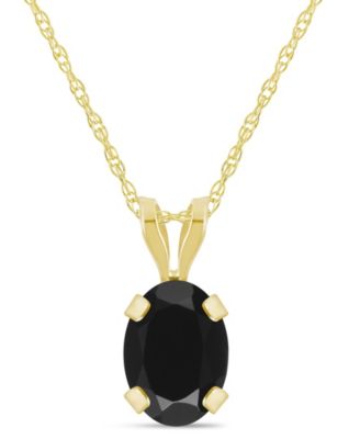 Pendant Necklace in 10k Yellow Gold (Available in Amethyst, White Topaz, Pink Topaz, Blue Topaz, Peridot, Garnet, Citrine, Black Onyx, and Aquamarine) 