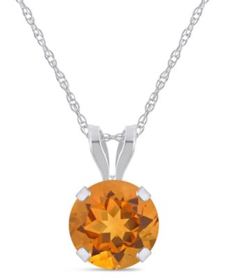 Amethyst (3/4 ct. t.w.) Pendant Necklace in 10k White Gold (Also available in Aquamarine, Black Onyx, Citrine, Garnet, Peridot, Blue Topaz, Pink Topaz, and White Topaz)