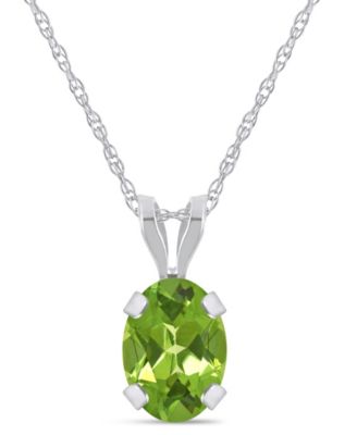Pendant Necklace in 10k White Gold (Available in White Topaz, Pink Topaz, Blue Topaz, Peridot, Garnet, Citrine, Black Onyx, Aquamarine, and Amethyst)