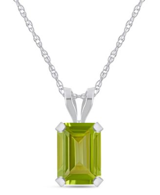 Pendant Necklace in 10k White Gold (Available in Amethyst, White Topaz, Pink Topaz, Blue Topaz, Peridot, Garnet, Citrine, Black Onyx, and Aquamarine) 