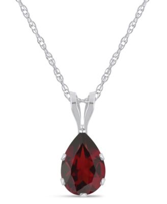 Pendant Necklace in 10k White Gold (Available in Amethyst, White Topaz, Pink Topaz, Blue Topaz, Peridot, Garnet, Citrine, Black Onyx, and Aquamarine)