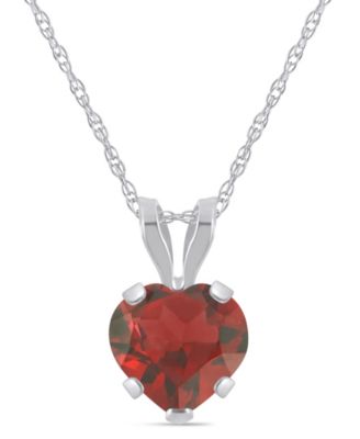 Pendant Necklace in 10k White Gold (Available in Amethyst, Pink Topaz, Blue Topaz, Peridot, Garnet, Citrine, and Black Onyx)
