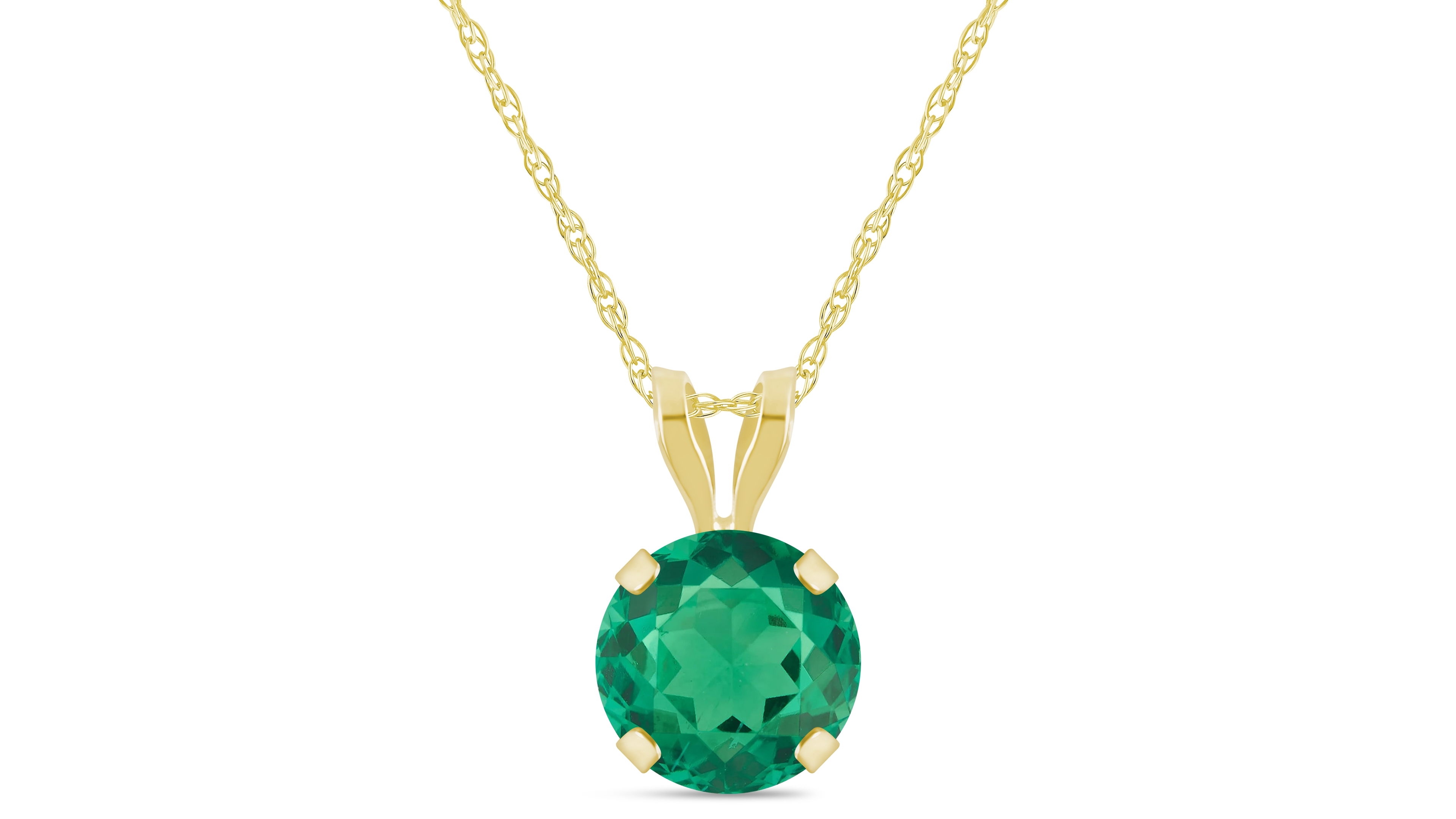 Macy's Lab-Grown Sapphire (1 ct. t.w.) Pendant Necklace 10k Yellow Gold