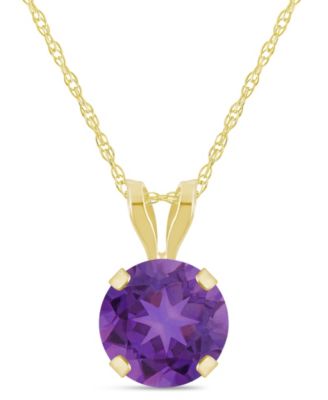 Amethyst (3/4 ct. t.w.) Pendant Necklace in 10k Yellow Gold (Also available in Aquamarine, Black Onyx, Citrine, Garnet, Peridot, Blue Topaz, Pink Topaz, and White Topaz)