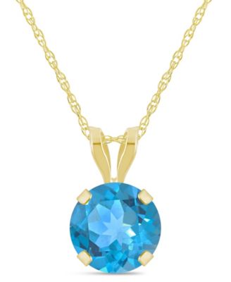 Amethyst (3/4 ct. t.w.) Pendant Necklace in 10k Yellow Gold (Also available in Aquamarine, Black Onyx, Citrine, Garnet, Peridot, Blue Topaz, Pink Topaz, and White Topaz)