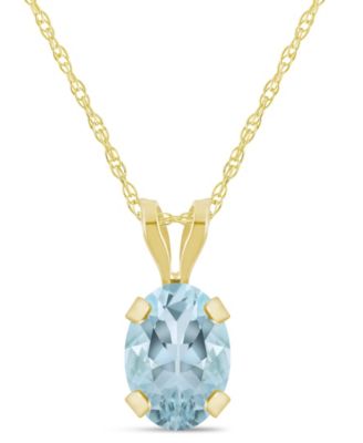 Pendant Necklace in 10k Yellow Gold (Available in Amethyst, White Topaz, Pink Topaz, Blue Topaz, Peridot, Garnet, Citrine, Black Onyx, and Aquamarine) 