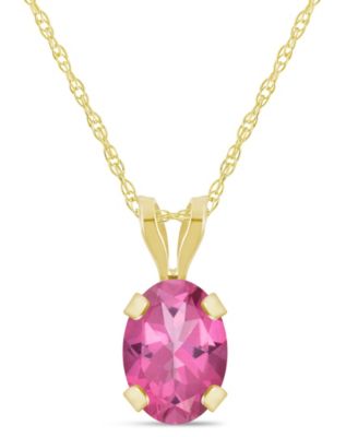 Pendant Necklace in 10k Yellow Gold (Available in Amethyst, White Topaz, Pink Topaz, Blue Topaz, Peridot, Garnet, Citrine, Black Onyx, and Aquamarine) 