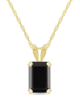 Pendant Necklace in 10k Yellow Gold (Available in Amethyst, White Topaz, Pink Topaz, Blue Topaz, Peridot, Garnet, Citrine, Black Onyx, and Aquamarine) 