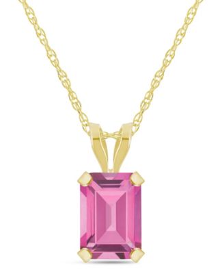 Pendant Necklace in 10k Yellow Gold (Available in Amethyst, White Topaz, Pink Topaz, Blue Topaz, Peridot, Garnet, Citrine, Black Onyx, and Aquamarine) 