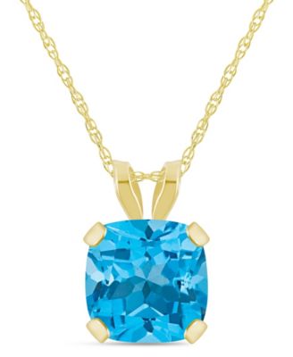 Pendant Necklace in 10k Yellow Gold (Available in Amethyst, Pink Topaz, Blue Topaz, Peridot, Garnet, Citrine, and Black Onyx)