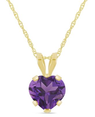 Pendant Necklace in 10k Yellow Gold (Available in Amethyst, Pink Topaz, Blue Topaz, Peridot, Garnet, Citrine, and Black Onyx)