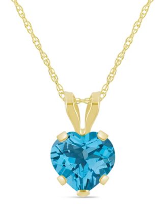 Pendant Necklace in 10k Yellow Gold (Available in Amethyst, Pink Topaz, Blue Topaz, Peridot, Garnet, Citrine, and Black Onyx)
