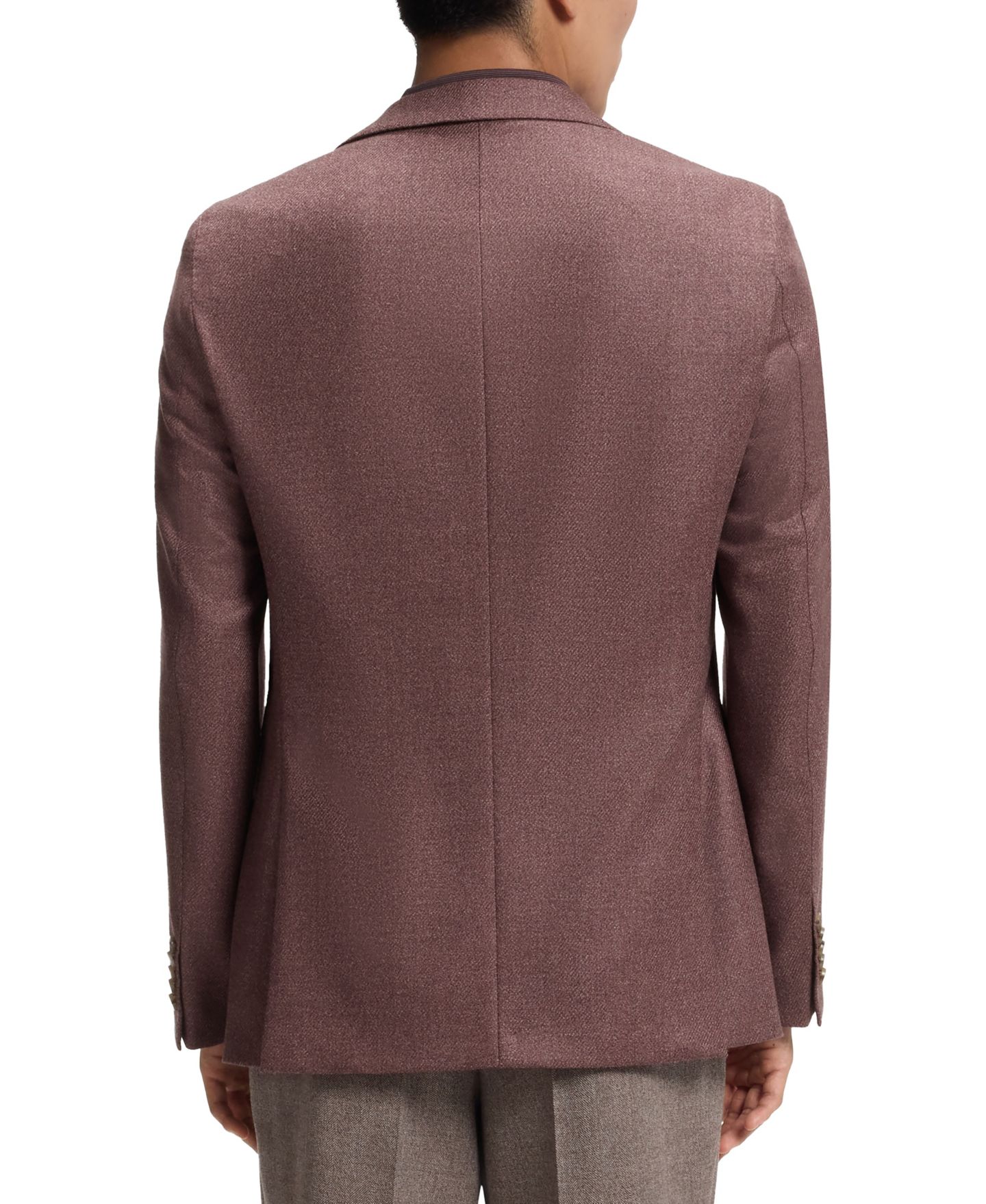 Мужской пиджак Hugo Boss Wool-Silk Regular-Fit Single-Breasted Blazer, цвет: Коричневый — фото 8