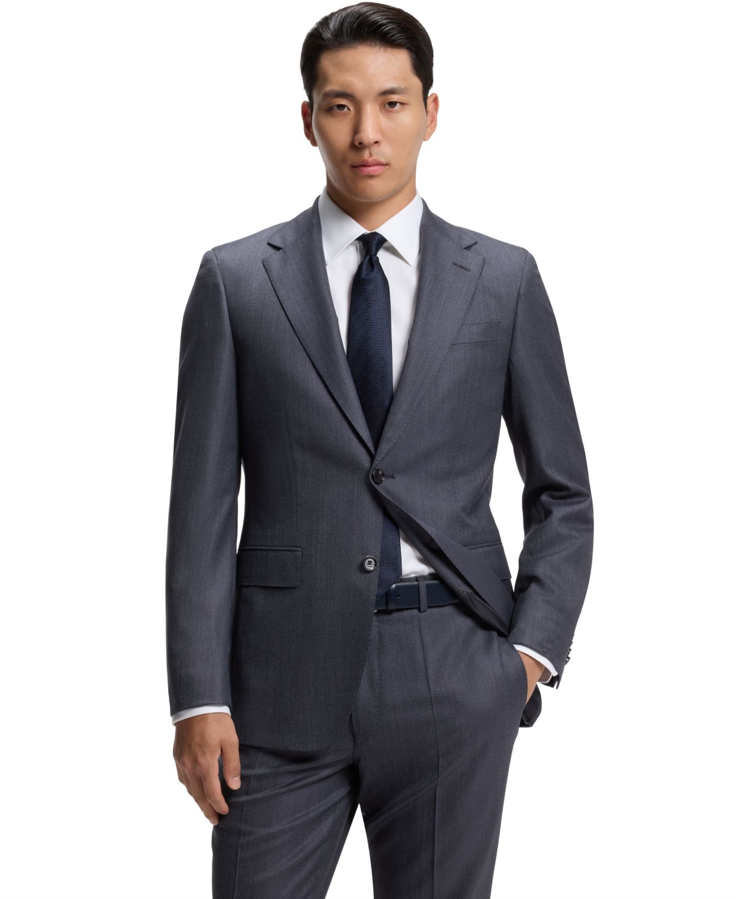 Мужские комплекты Hugo Boss BOSS by Wool 2-Piece Regular-Fit Suit, цвет: Тёмный синий — фото 6