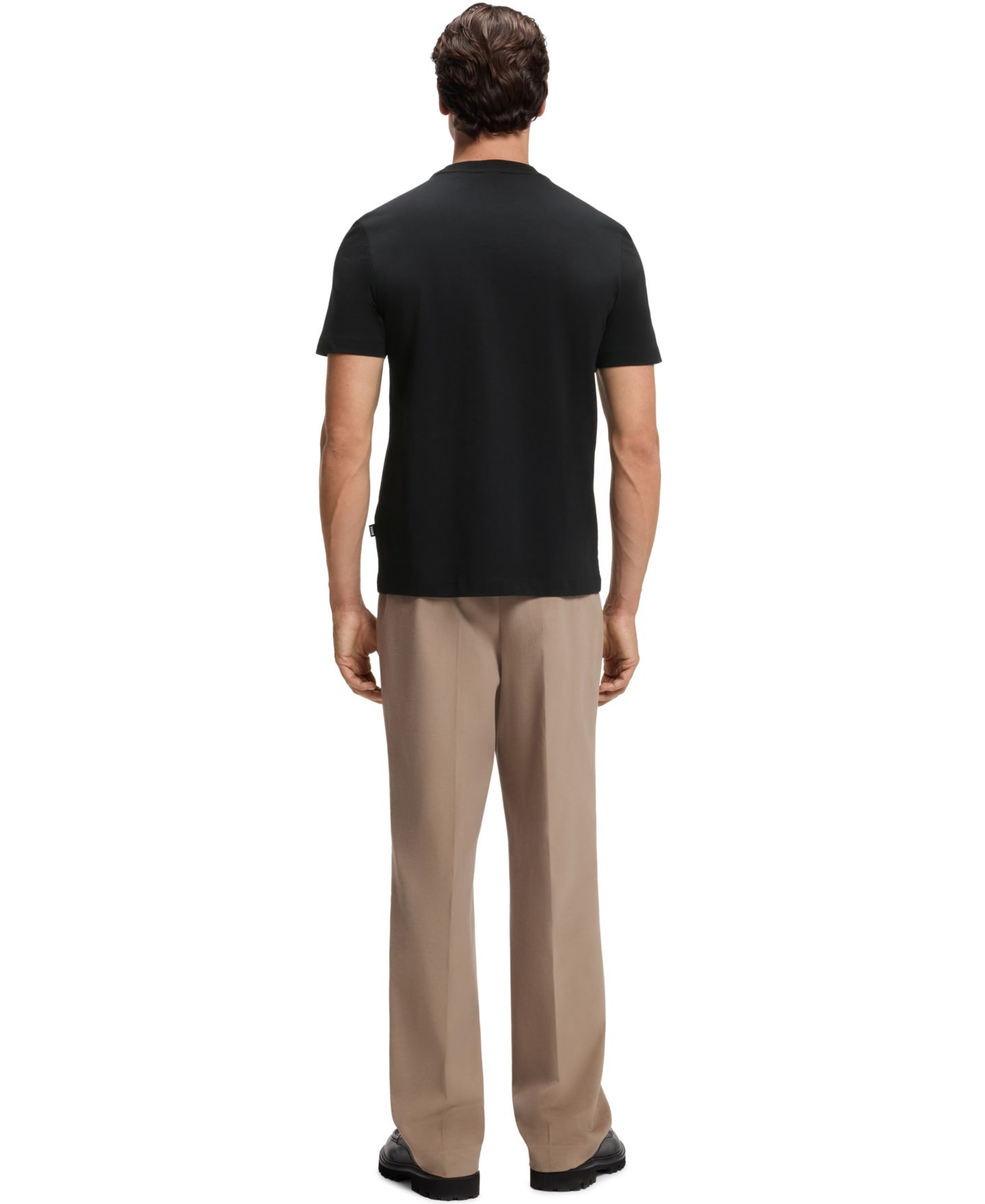 Мужская футболка Hugo Boss BOSS by Thompson Cotton-Jersey Crew-Neck Logo, цвет: Чёрный — фото 3