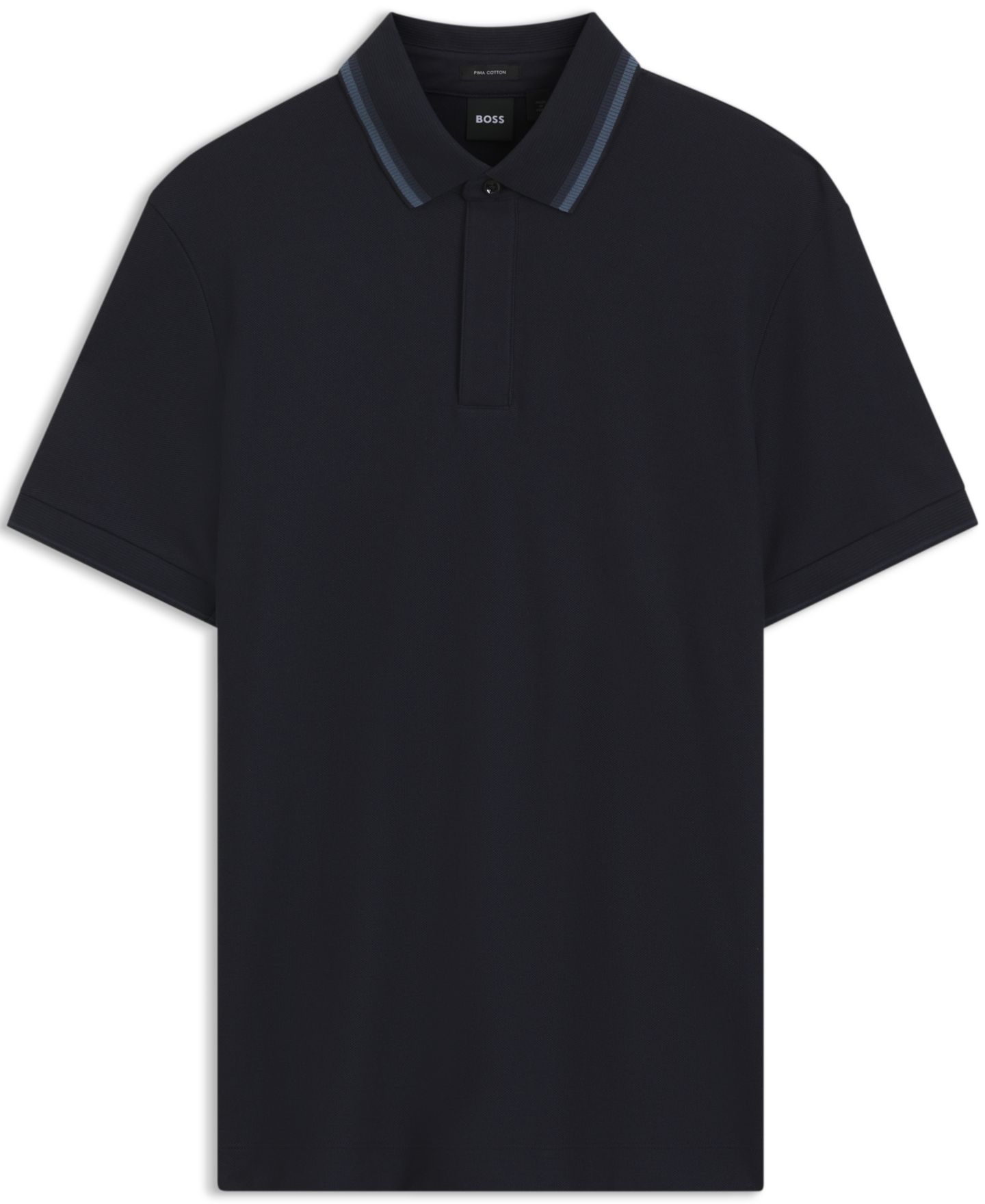 Мужское поло Hugo Boss Cotton Piqué Regular-Fit Polo Shirt, цвет: Тёмный синий — фото 3