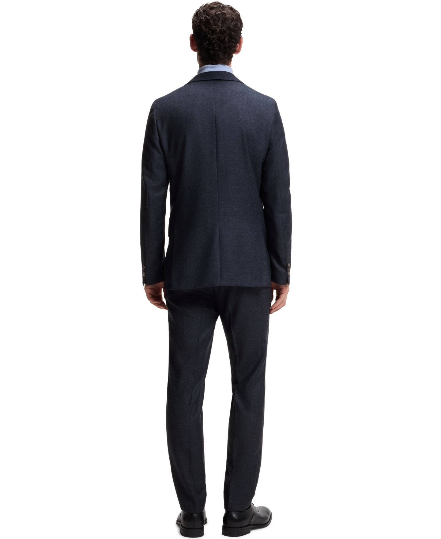 Мужской пиджак Hugo Boss Wool Patterned Slim-Fit Blazer, цвет: Тёмный синий — фото 3