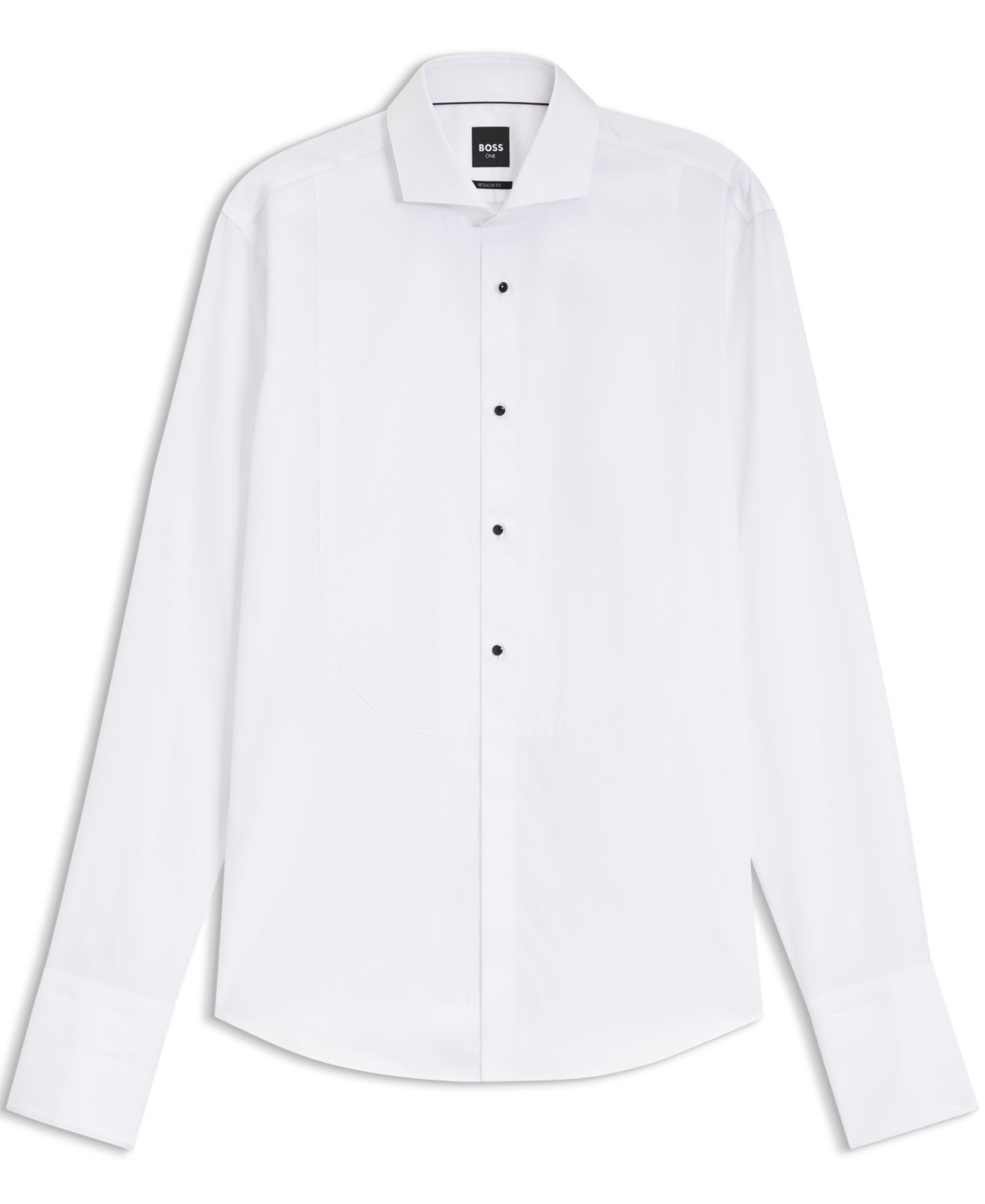 Мужская рубашка Hugo Boss Wrinkle-Free Cotton Poplin Regular-Fit Dress Shirt, цвет: Белый — фото 2