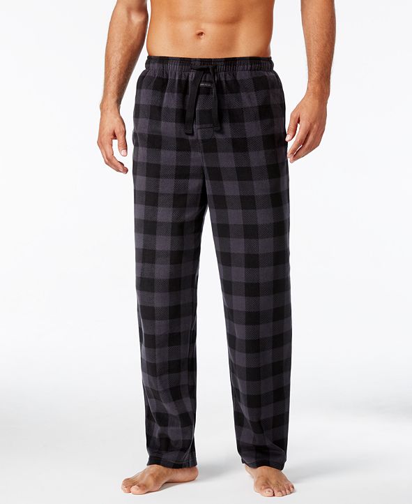 Perry Ellis Men's Buffalo Plaid Fleece Pajama Pants & Reviews Pajamas