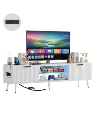 TV Stand Media Console Table with Power Outlet for 30-60" TV