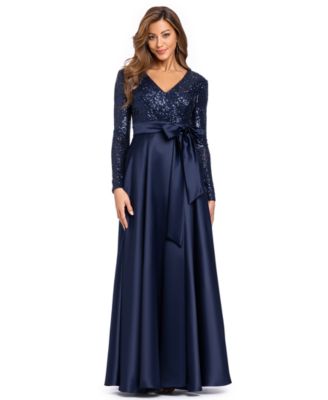 Women's Sequinned Long Sleeve Ballgown Dress