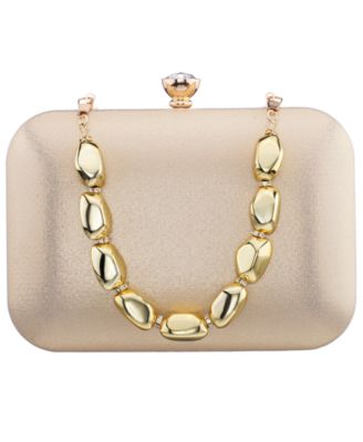Kaela Metallic Beaded Mini Handle Clutch Handbag
