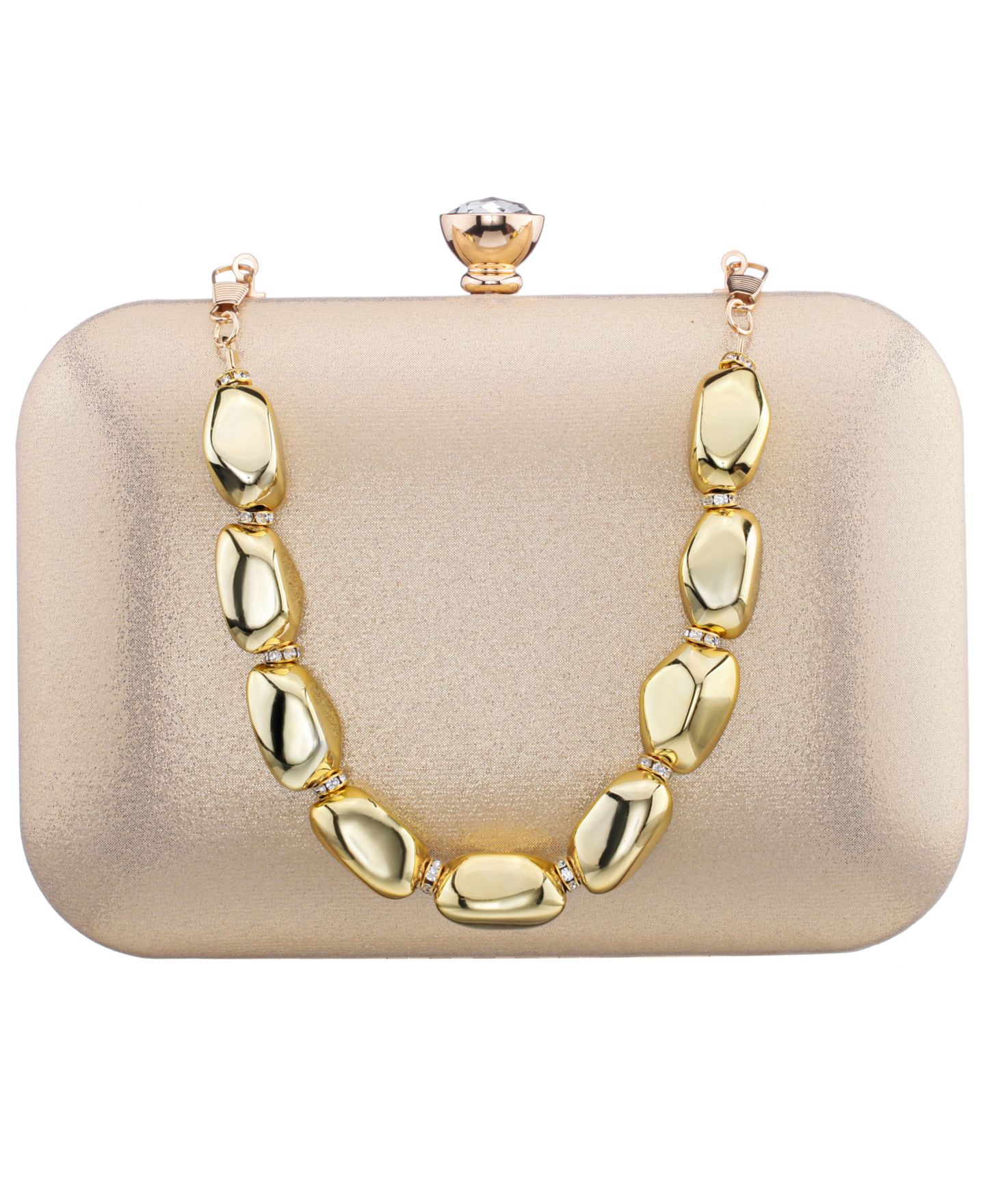 Женский клатч Nina Kaela Metallic Beaded Mini Handle Clutch Handbag, цвет: Золотой — фото 1
