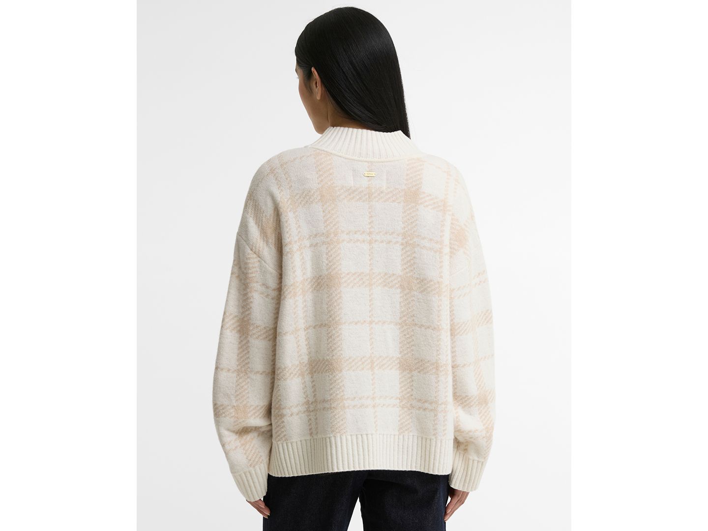 Женский свитер Barbour Delilah Mock Neck Tartan Wool-Blend, цвет: Облачный разноцветный — фото 5