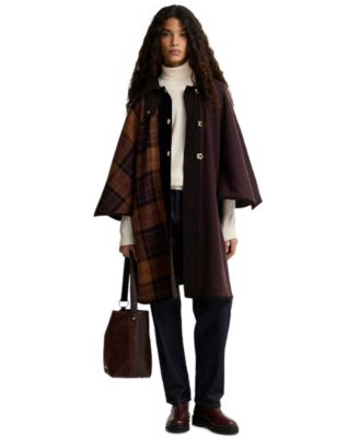Women's Elva Tartan Wool-Blend Knitted Cape