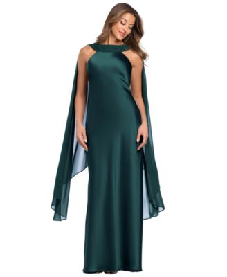 Petite Halter Satin Gown