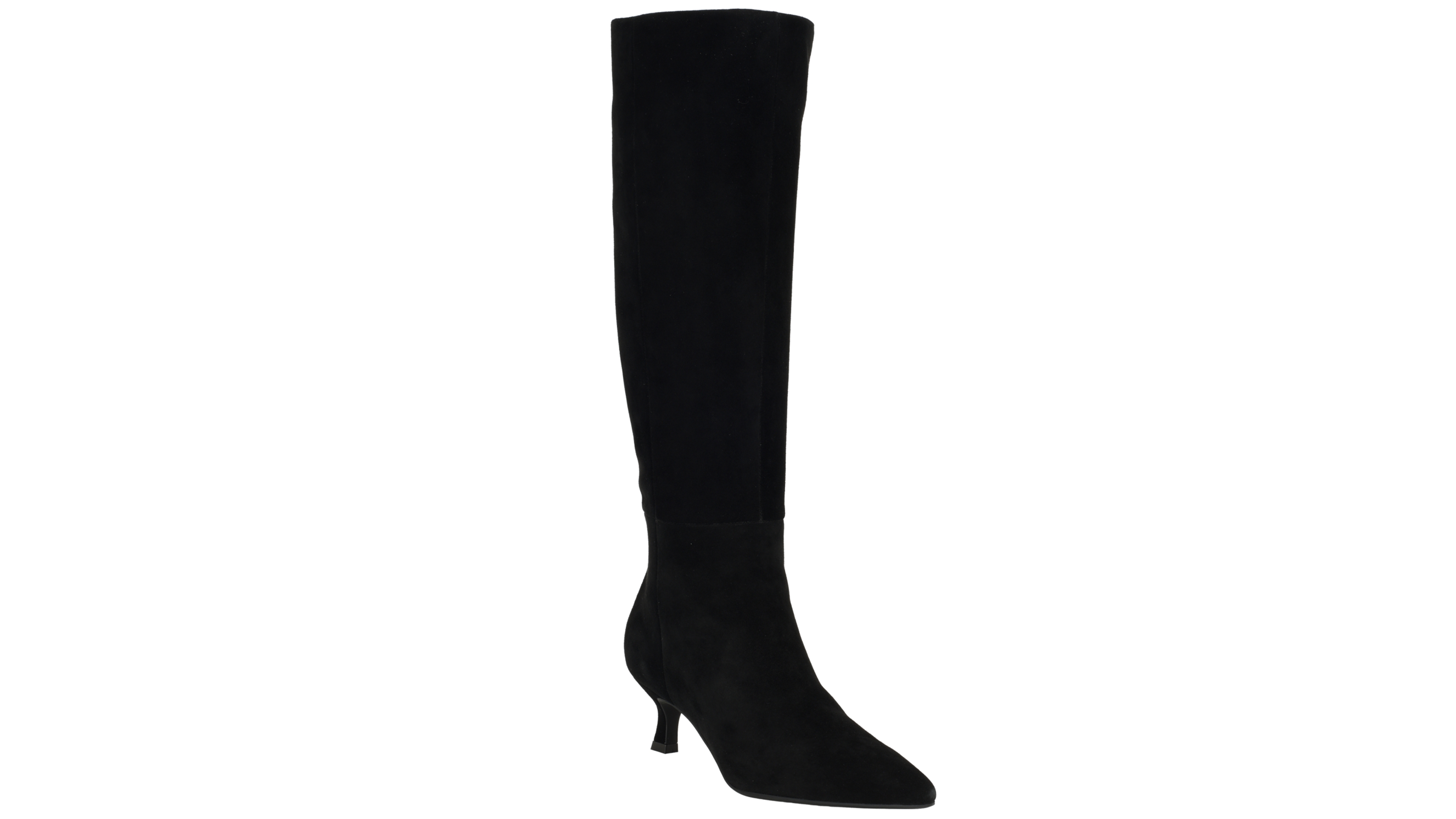 Calvin Klein Women's Akenzie Wide Calf Suede Kitten Heel Tall Dress Boots