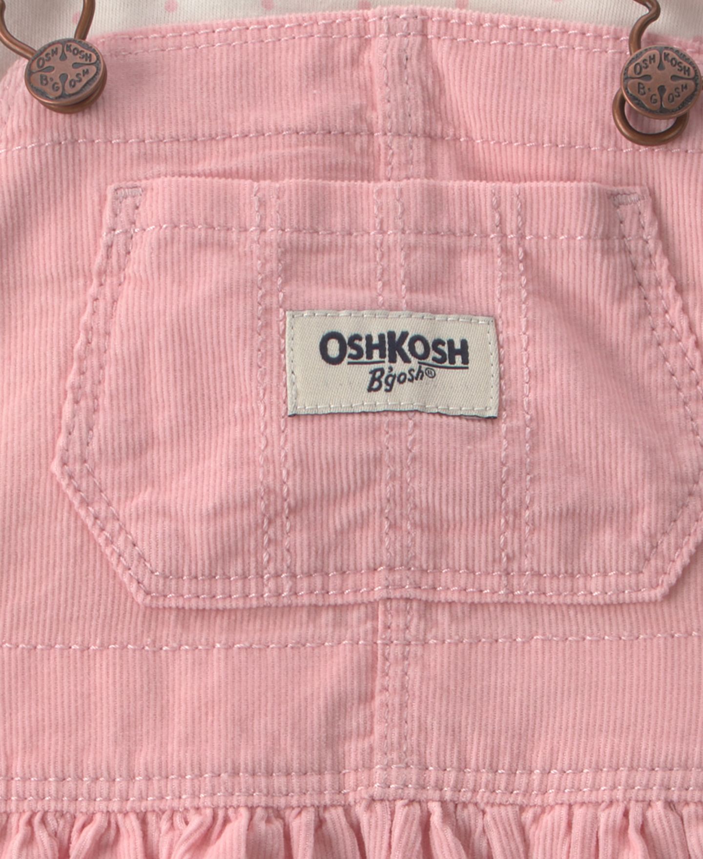 OshKosh B'gosh Комплекты Osh Kosh Baby Girls' Long-Sleeve Polka-Dot Corduroy Top and Overalls Set, цвет: Розовый / Кремовый — фото 4