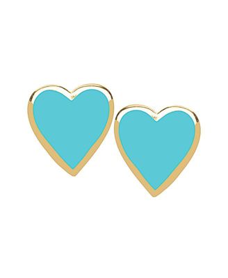 Girls Heart Stud Earrings in 14K