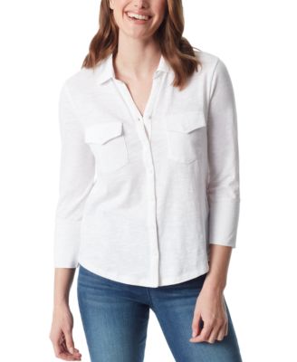 Women's Ashten Point-Collar 3/4-Sleeve Button-Up Shirt