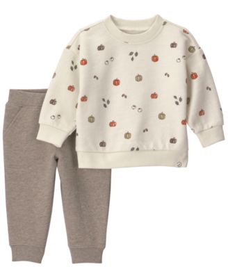 Baby Boys' or Baby Girls' Long-Sleeve French Terry Top and Pants, 2-Piece Set