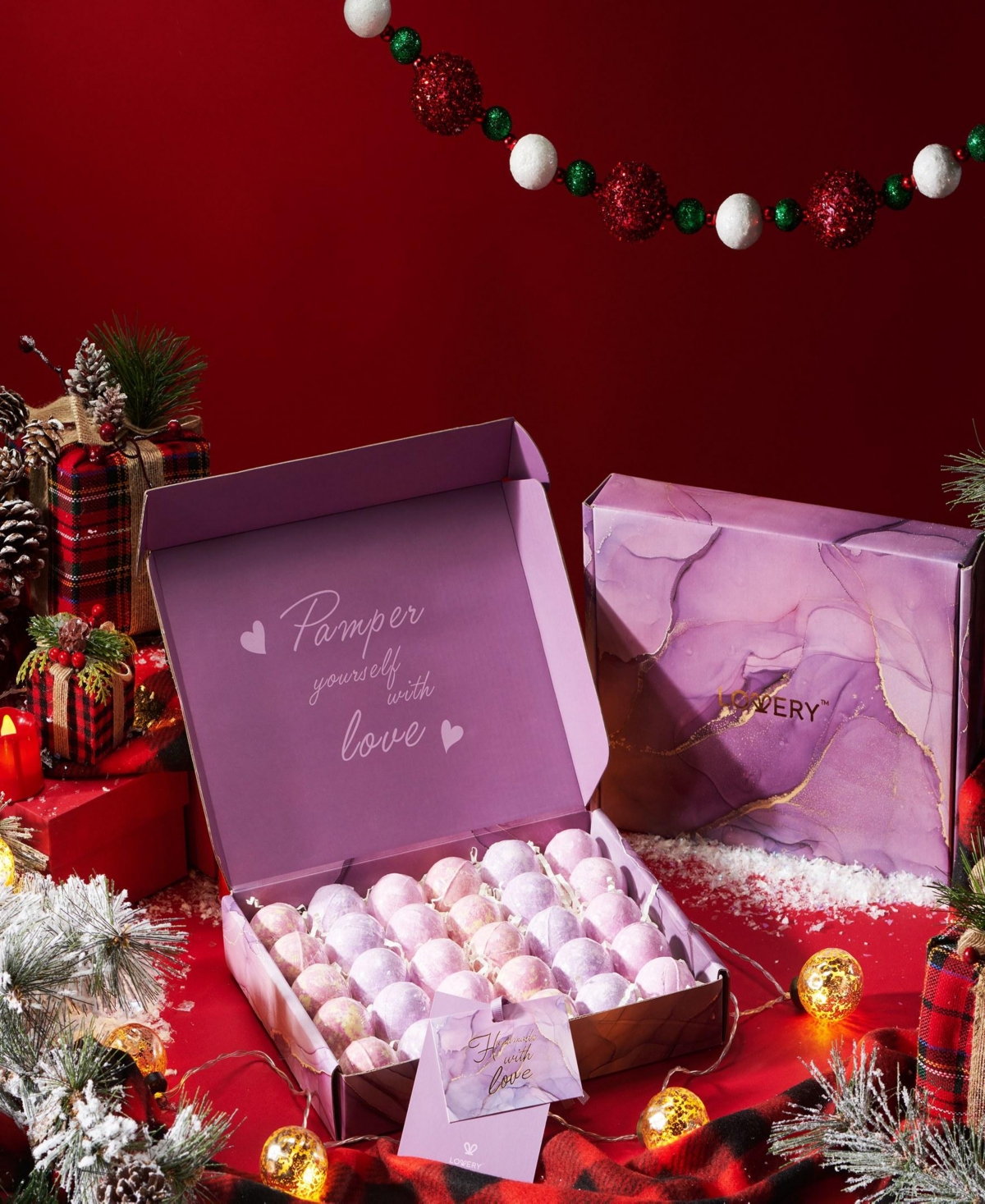 Lovery Bath Bombs Gift Set, 30pieces Relaxing Spa Body Care Balls in Lavender, Rosemary Peppermint and Magnolia Jasmine Scent