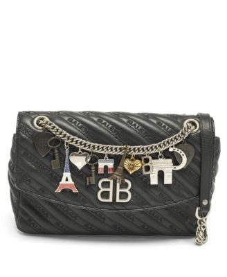 Women's BB Paris Charm Quilted Leather Shoulder Bag