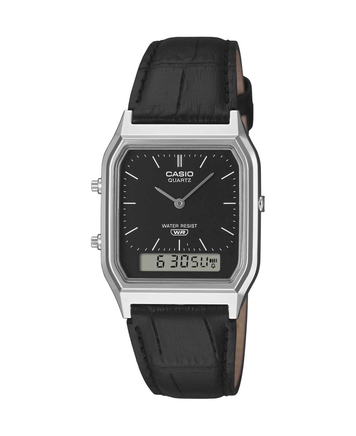 Casio Unisex Japanese Quartz Analog-digital Watch 45.4mm In Black