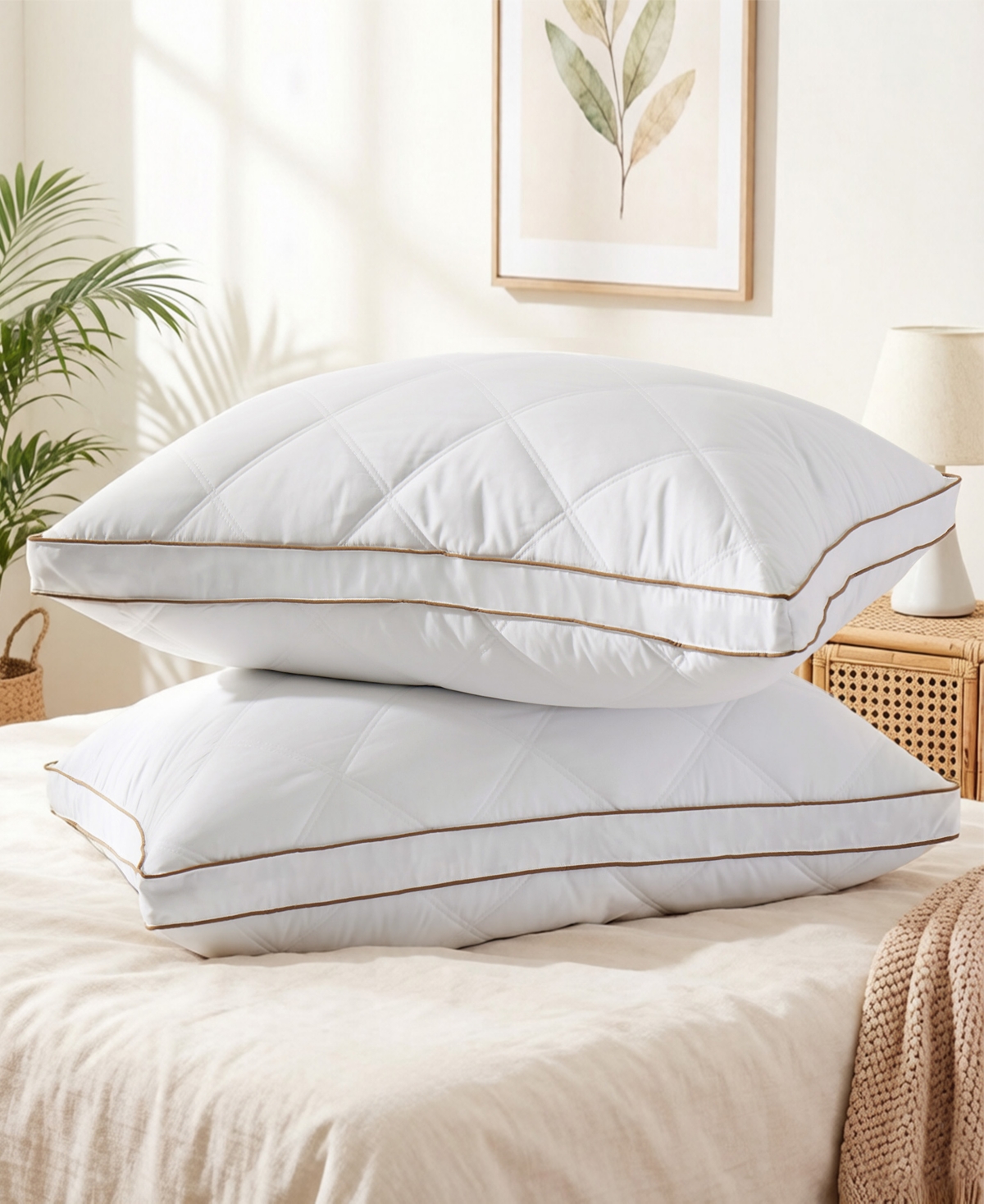 Unikome Goose Feather Down 2-Pack Bedding Pillow