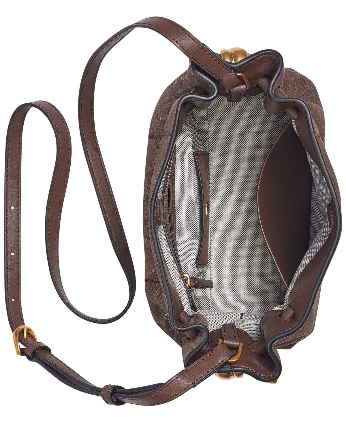 Donna Karan New York Cashmere Python Suede Crossbody Handbag