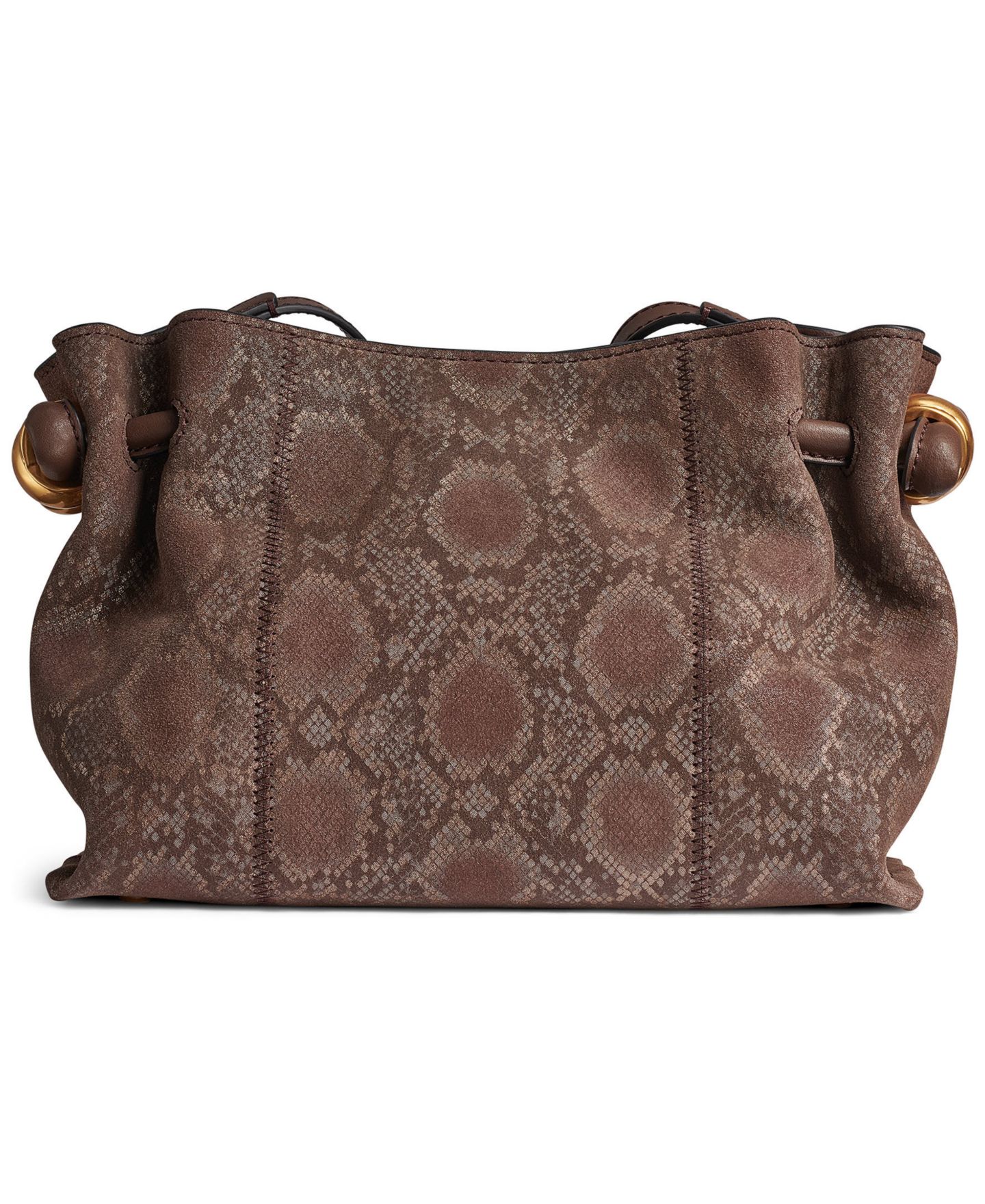 Женская сумка Donna Karan New York Cashmere Snake Embossed Suede Crossbody, цвет: Коричневый разноцветный — фото 2
