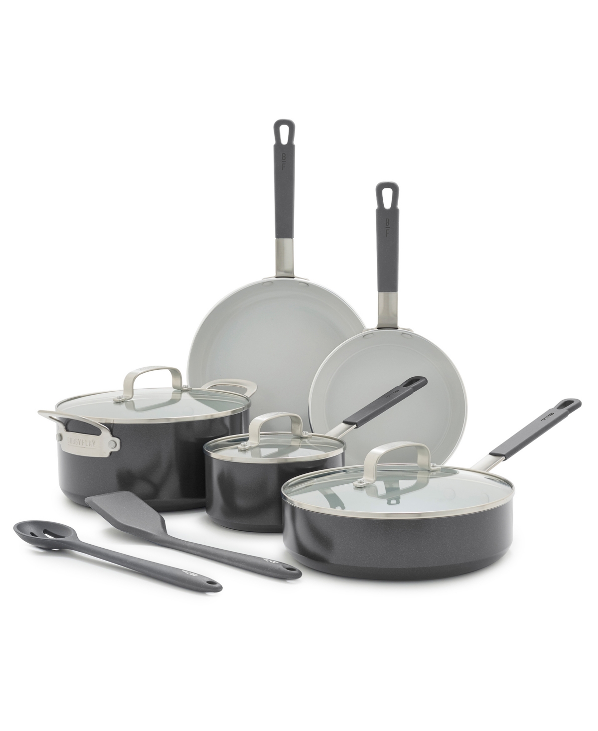 Greenpan Bobby Flay Ceramic Nonstick 10-piece Cookware Set In Gray