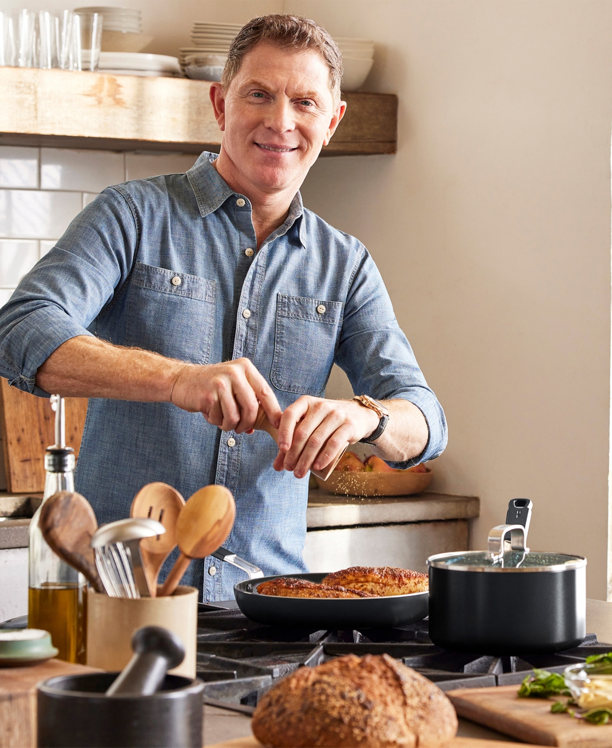 GreenPan Bobby Flay Ceramic Nonstick -Piece Cookware Set