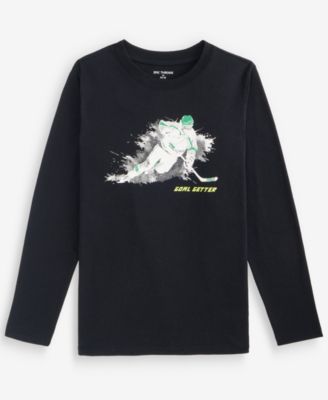 Boys' 4-20 Long-Sleeve Hockey Graphic Crewneck Jersey T-Shirt