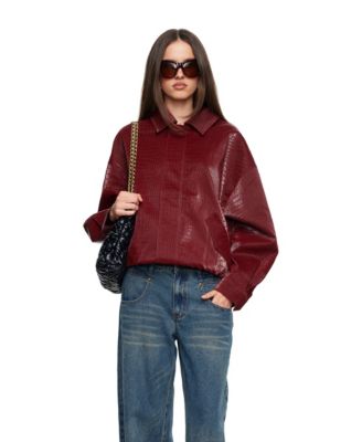 Women's Kenny Crocodile-Embossed Unlined Bomber Jacket