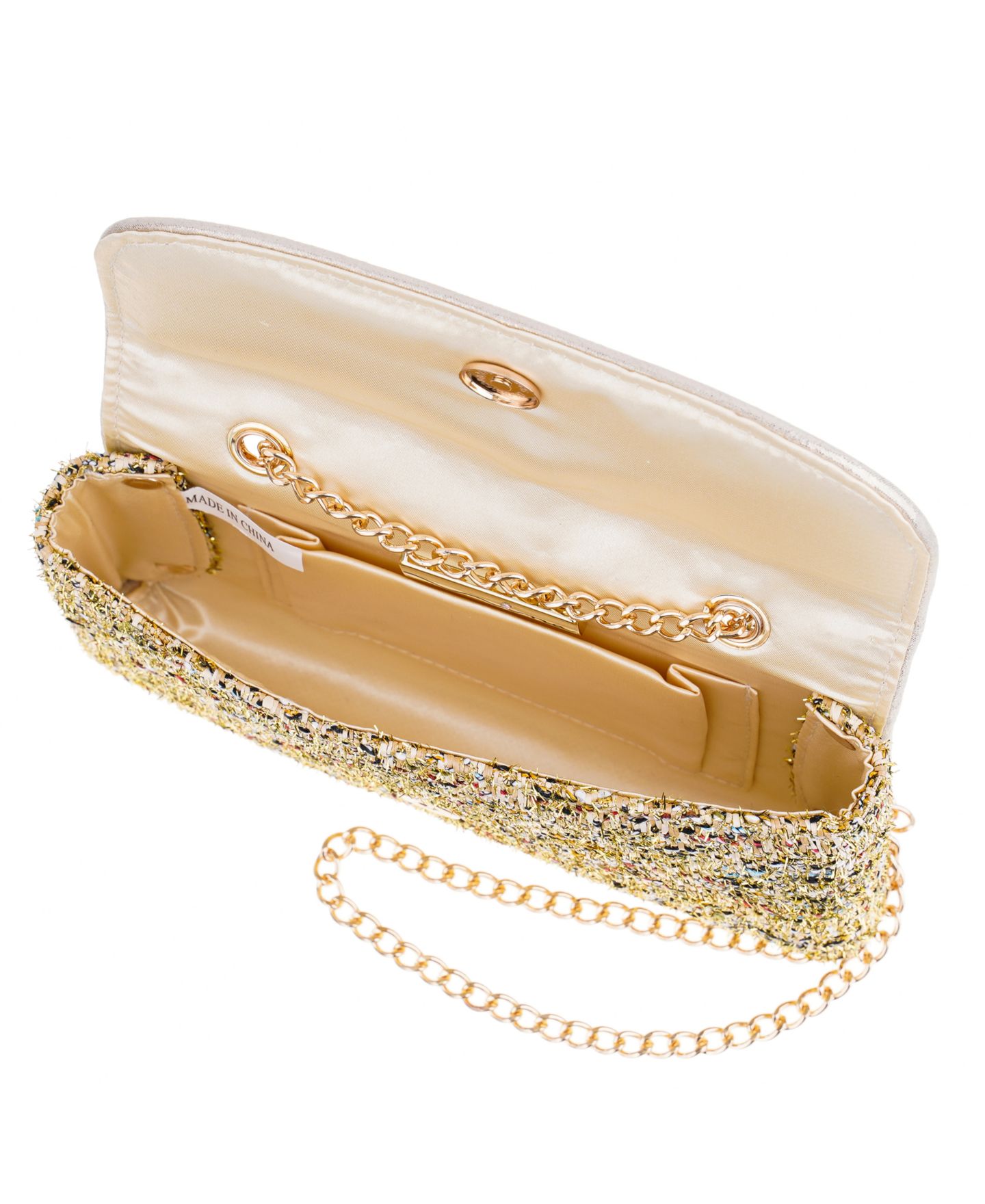 Женская сумка Nina Cerise Metallic Tweed Mini Crossbody Handbag, цвет: Золотой — фото 4
