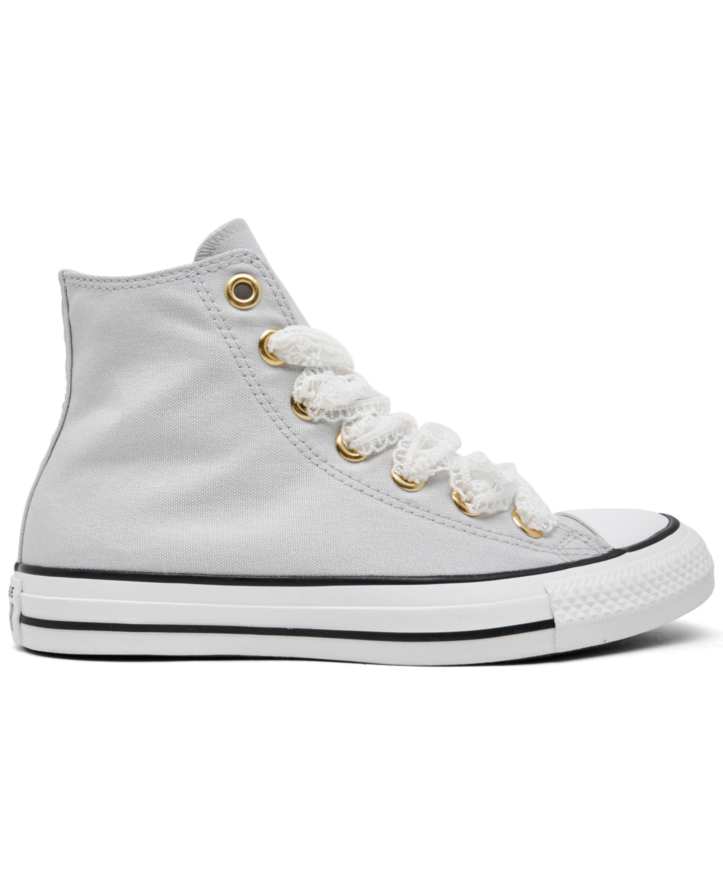 Кроссовки Converse Chuck Taylor All Star Lace High Top Canvas Lifestyle Sneakers для девочек, цвет: Серый / Золотой — фото 2